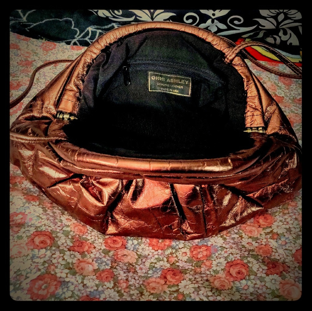 ⚡Vintage Orange Metallic Leather Bag ⚡